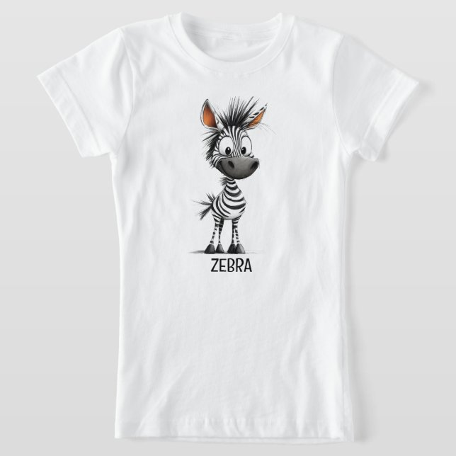 T-Shirt Croquis de zèbre (Poser)