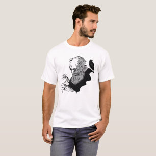 T-shirt Croquis d'érudit Dark Academia avec art de corbeau