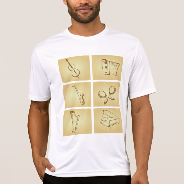 T-shirt Croquis d'instruments de musique (Devant)