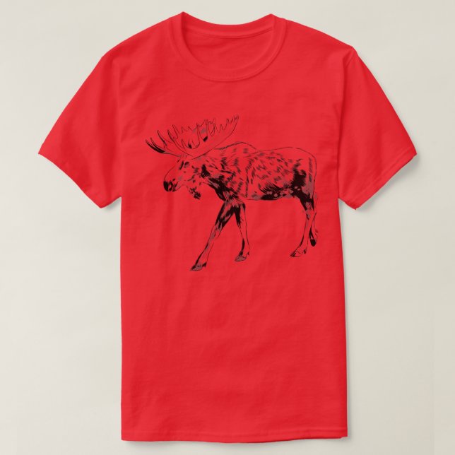 T-shirt Croquis d'orignal (Design devant)