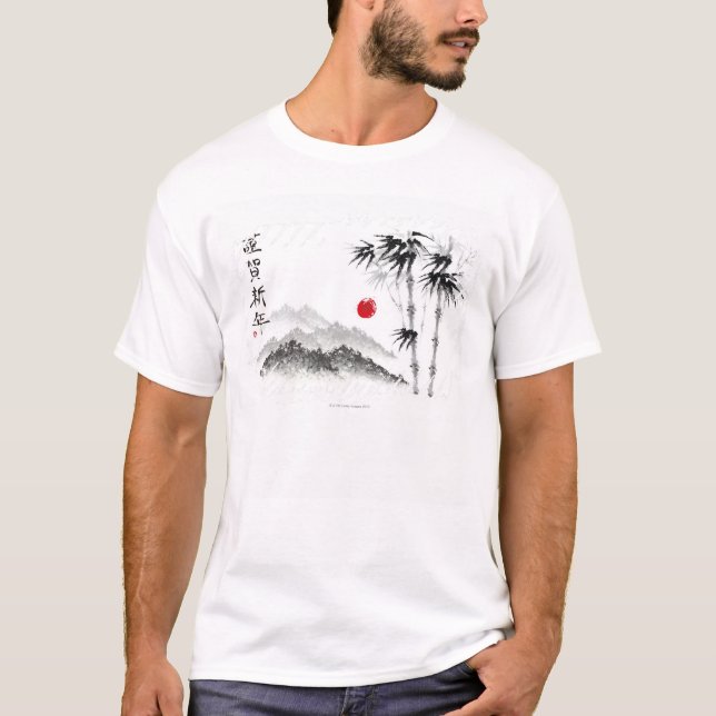 T-shirt Croquis du paysage (Devant)
