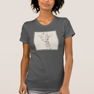 T-shirt Croquis du portrait   de girafe