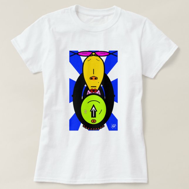 T-shirt Croquis d'une créature ressemblant à un singe (Design devant)