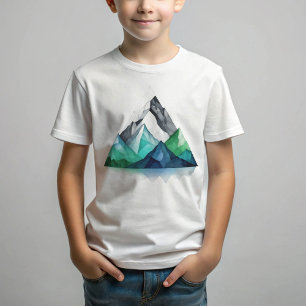 T-shirt Croquis lignes d'un terrain de montagne triangulai