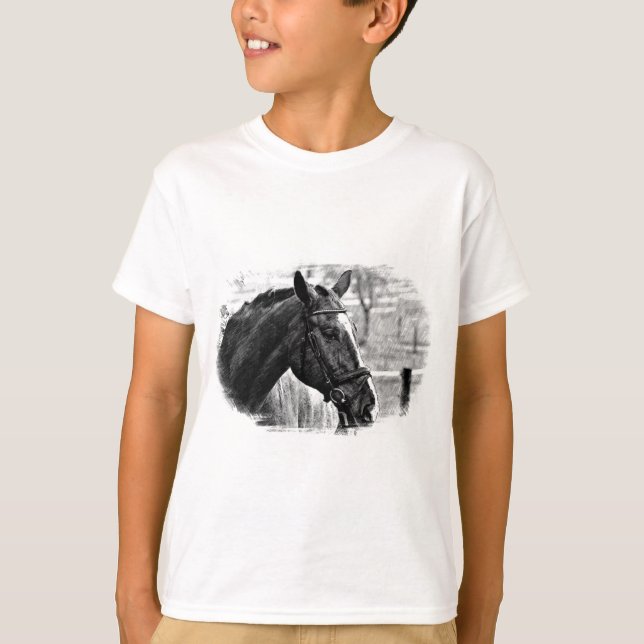 T-shirt Croquis noir blanc (Devant)