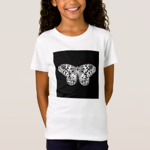 T-Shirt Croquis papillon, blanc et noir