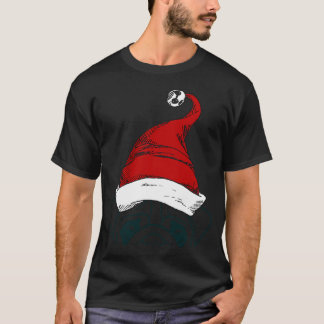 T-shirt Croquis Pug Peeking ! Pug de Noël avec chapeau rou