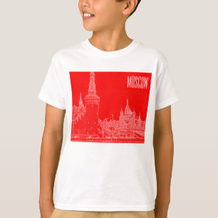 T-shirt Croquis rouge de la cathédrale St Basile de Moscou