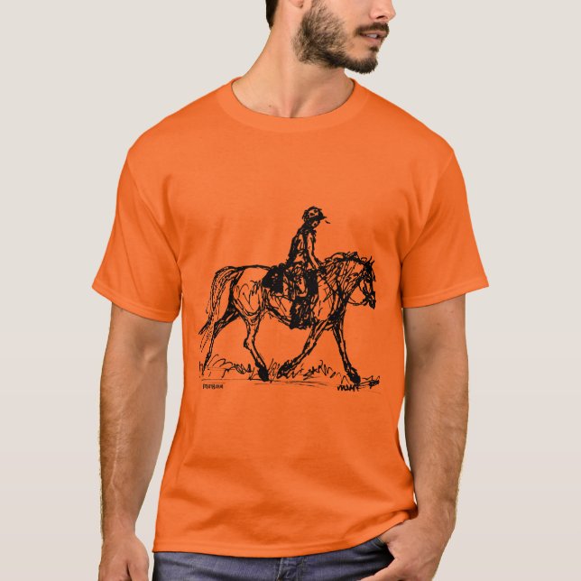 T-shirt Croquis simple de cheval de résistance (Devant)