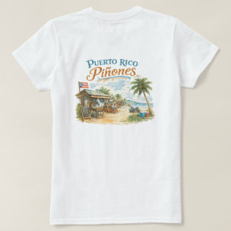 T-shirt Croquis vintage des kiosques de Piñones à Porto Ri