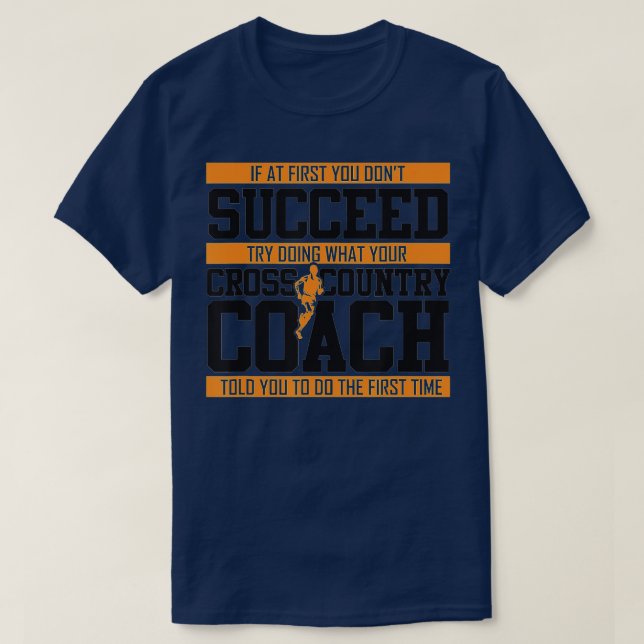 T-shirt Cross Country Coach piste cadeau de course pour ho (Design devant)