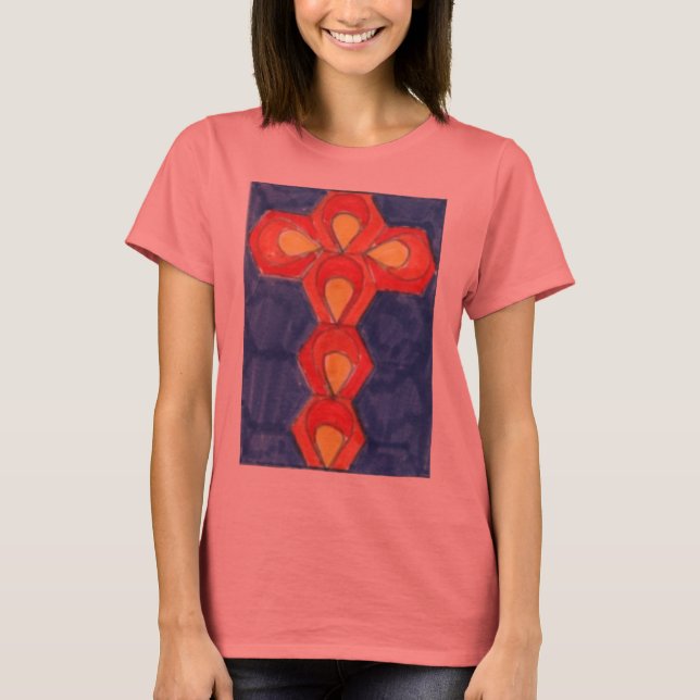T-shirt Cross Motif Basic pour dames (Devant)