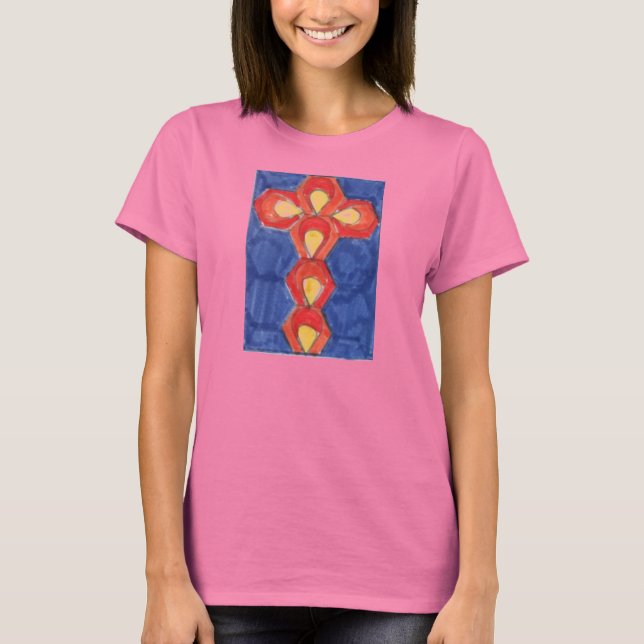 T-shirt Cross Motif Bella+Canvas Ringer (Devant)
