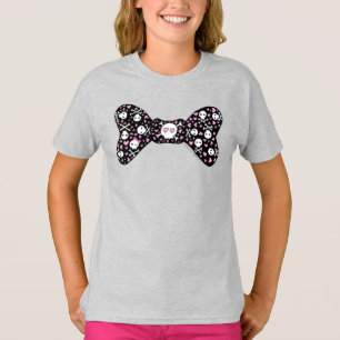 T-shirt Crossbones de crâne de sucre Polka Dot Bow