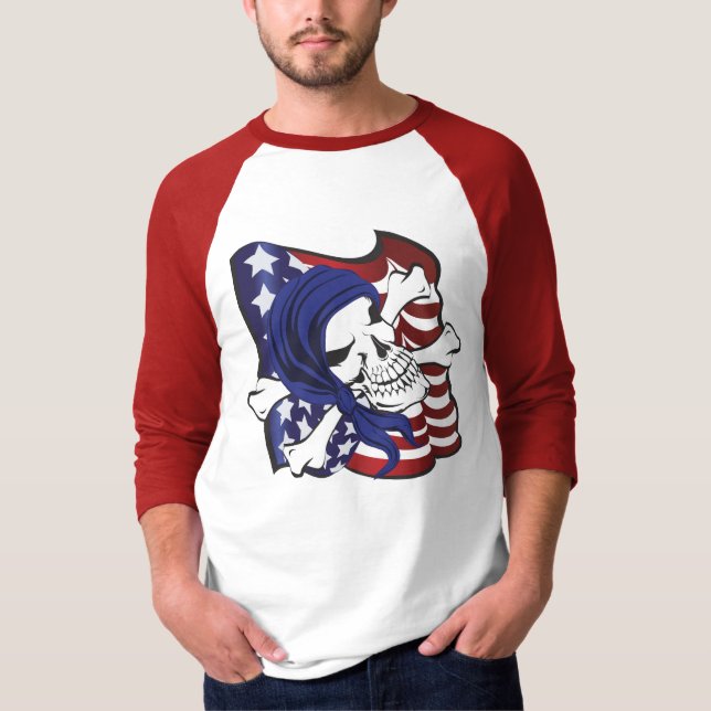 T-shirt Crossbones USA (Devant)