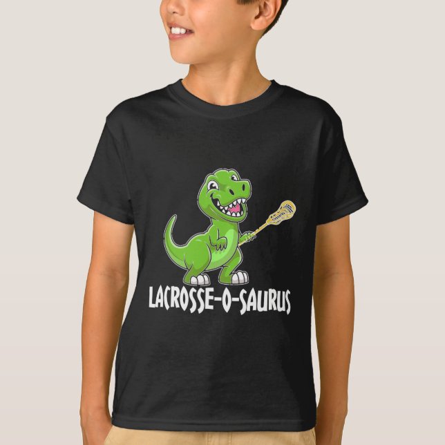 T-shirt Crosse de Lacrosse T-rex Dino  (Devant)