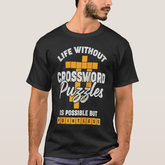 T-shirt Crossword Puzzle for a Crossword Puzzle  Raglan Ba (Devant)