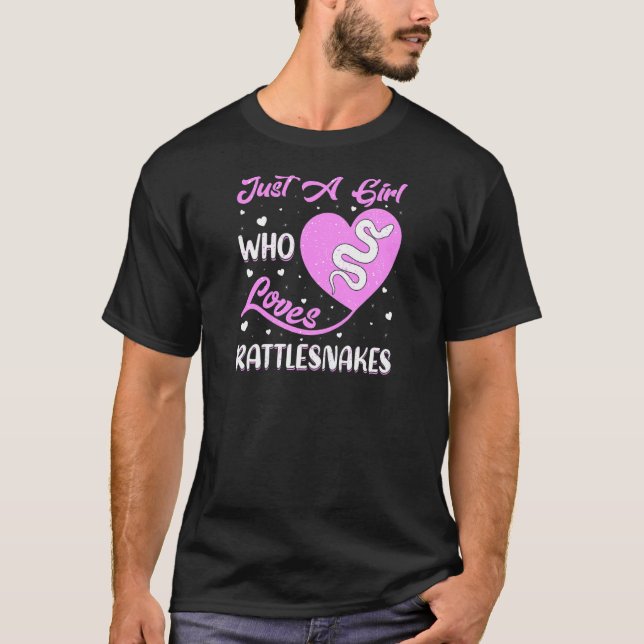 T-shirt Crotale En Forme De Coeur Juste Une Fille Qui Aime (Devant)