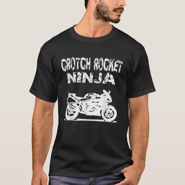 T-shirt Crotch Rocket Motorcycle Rider Ninja T Shirt (Devant)