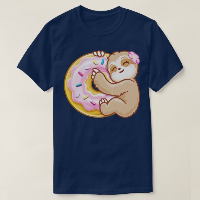 T-shirt Crotte rose mignonne Sloth (Design devant)