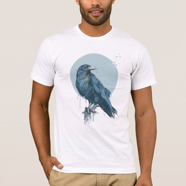 T-shirt crow bleu (Devant)
