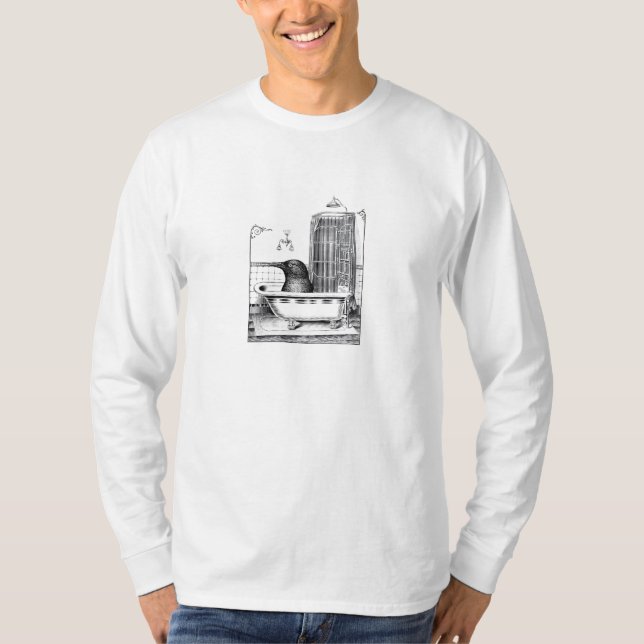 T-shirt Crow dans une baignoire Vintage (Devant)
