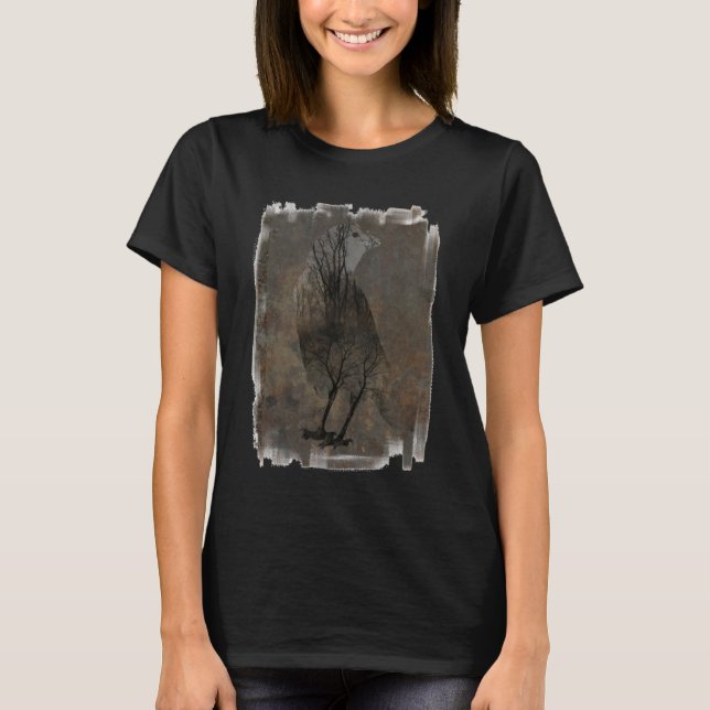 T-shirt Crow Grunge Nature (Devant)