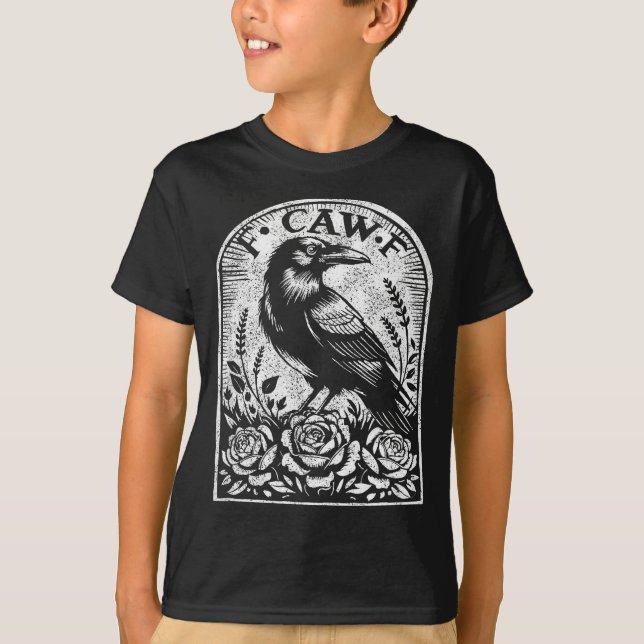 T-shirt Crow Raven F Caw F  (Devant)