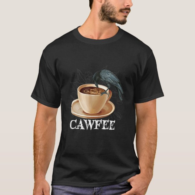 T-shirt Crowcore esthétique Corbeau Oiseau Éffrayant noir  (Devant)