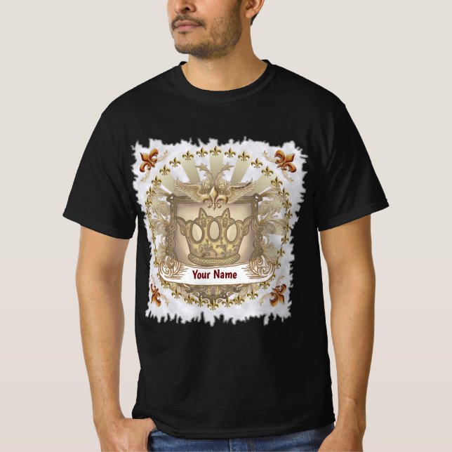 T-shirt Crown Shield Family Crest Surname (Devant)