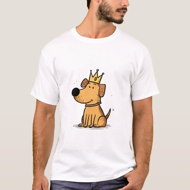 T-shirt Crowned Pup – Cute Cartoon Dog King (Devant)