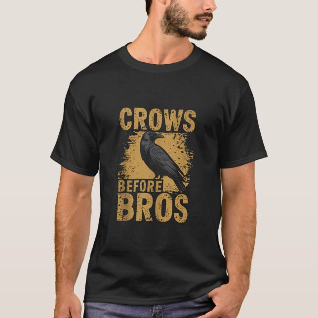 T-shirt Crows Before Bros Design Dark Bird Witchcraft Retr (Devant)