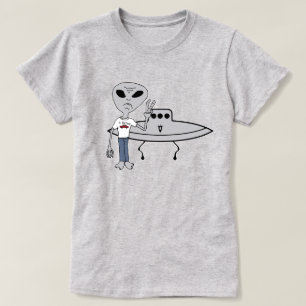 T-shirt Croyant Alien avec UFO
