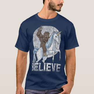 T-shirt Croyant Bigfoot équitation Unicorn