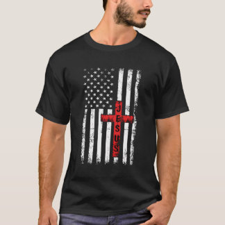 T-shirt Croyant de la foi chrétienne de Jésus-Américain qu