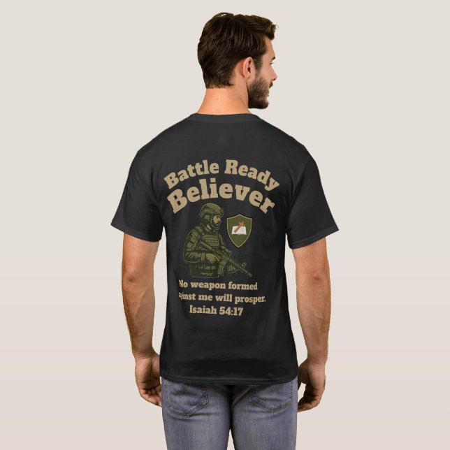 T-shirt Croyant Prêt à la Bataille (Dos entier)