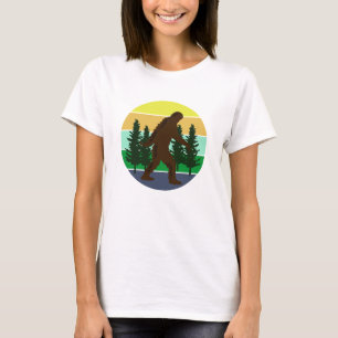 T-shirt Croyant Sasquatch Bigfoot Vintage Coucher de Sol