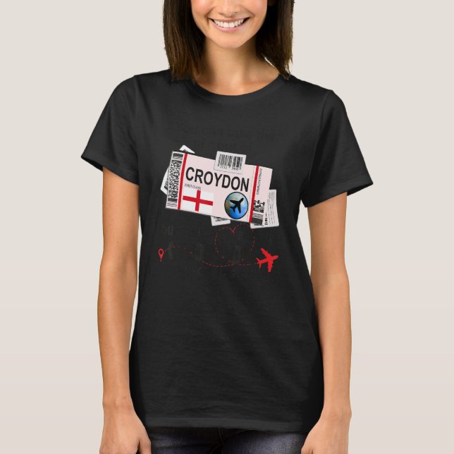 T-shirt Croydon Girl Croydon Boarding Pass Croydon (Devant)