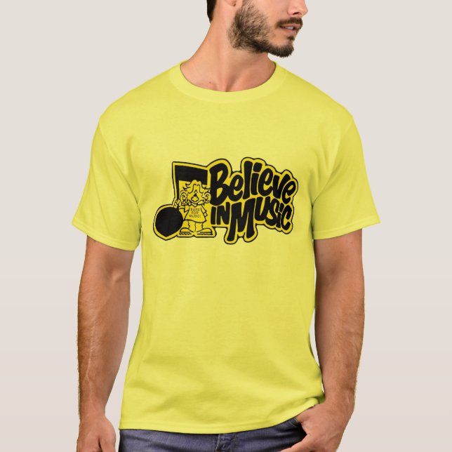 T-shirt Croyez aux disques et aux bandes de musique (Devant)