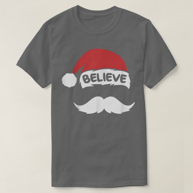 T-shirt Croyez Citation De Santa Hat Avec Moustache Fa Noë (Design devant)