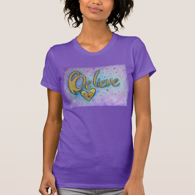 T-shirt Croyez Coeur Inspirationnel Word Art Chemise perso (Devant)