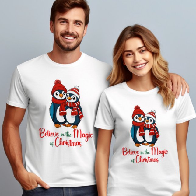 T-shirt Croyez en la magie de Noël Penguin (Créateur téléchargé)