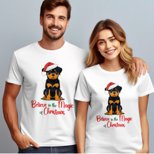 T-shirt Croyez en la magie du chien mignon de Noël