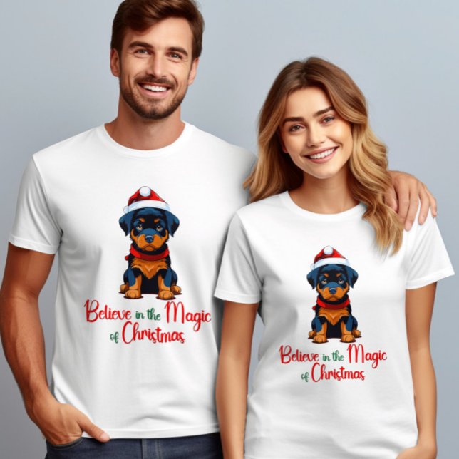 T-shirt Croyez en la magie du Chien Père Noël de Noël (Créateur téléchargé)