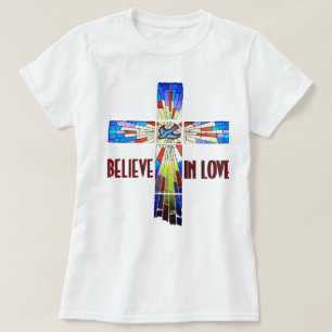 T-shirt Croyez en l'amour chemise en verre tendu
