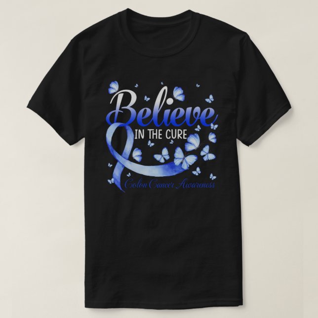 T-shirt Croyez En Le Cure Colon Cancer Awareness Butterf (Design devant)