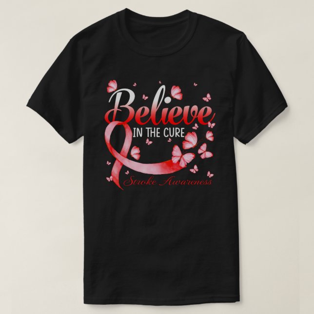 T-shirt Croyez En Le Papillon Cure Stroke Awareness (Design devant)
