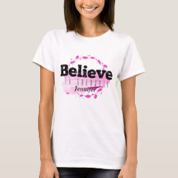 T-shirt Croyez En Vous-Même Aquarelle Rose Motivationnel