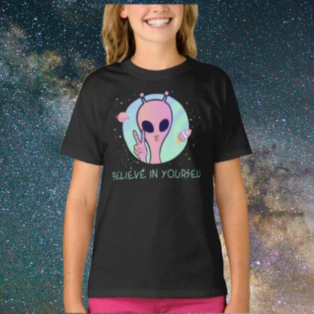T-shirt Croyez En Vous-Même Chemise Alien Rose (Créateur téléchargé)
