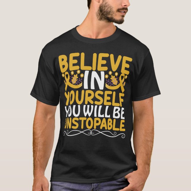 T-shirt Croyez en vous-même Citation Motivationnelle Gold  (Devant)